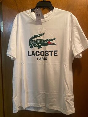 Lacoste White Crewneck Tee with Tag
